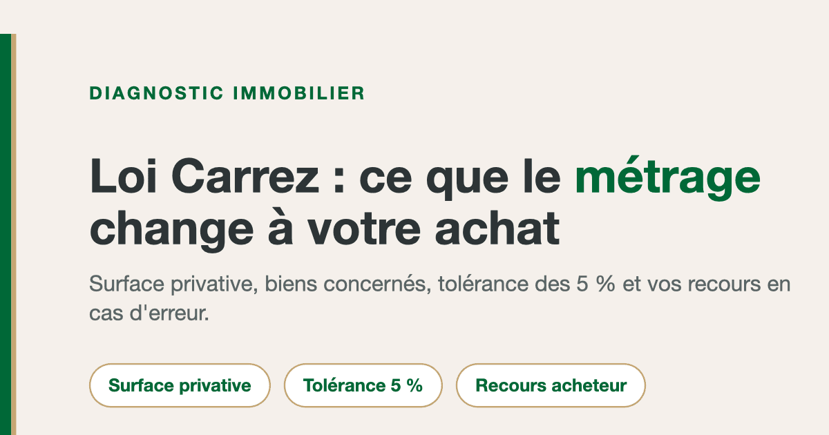 Diagnostic immobilier : la loi Carrez et votre surface